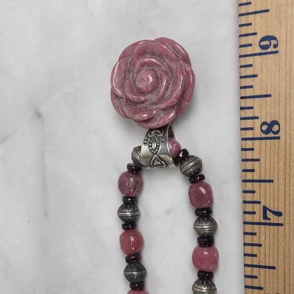 Carolyn Pollack Relios Rhodonite/Sterling Silver Necklace - Picture 6 of 7
